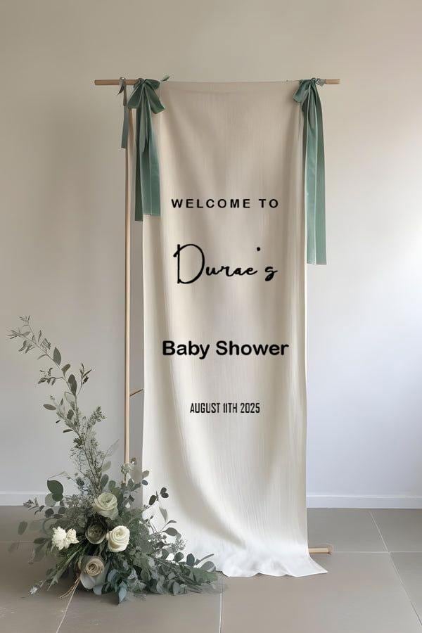 Custom Baby Shower Banner: Personalized Fabric Welcome Sign