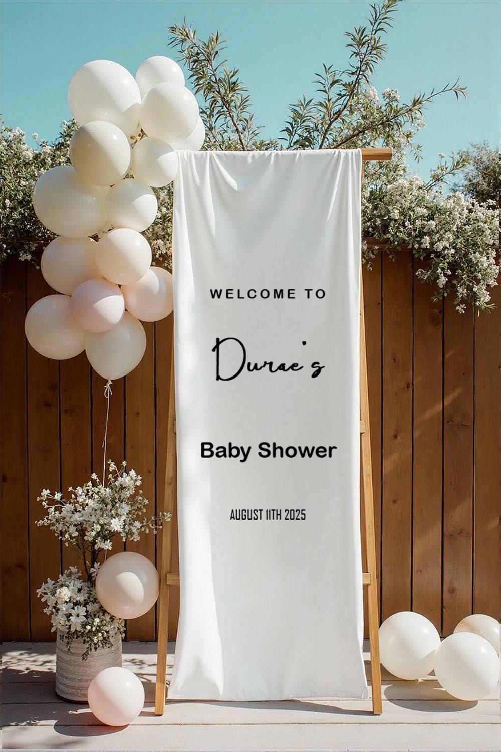 Custom Baby Shower Banner: Personalized Fabric Welcome Sign