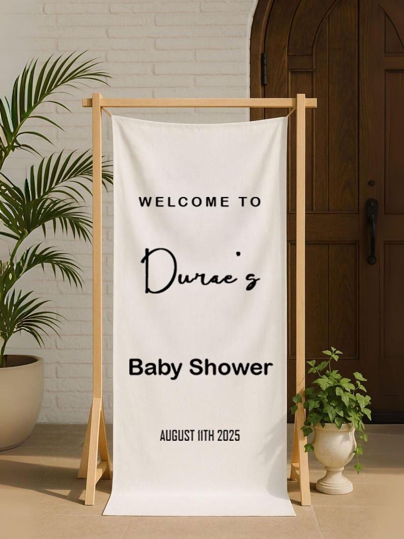 Custom Baby Shower Banner: Personalized Fabric Welcome Sign