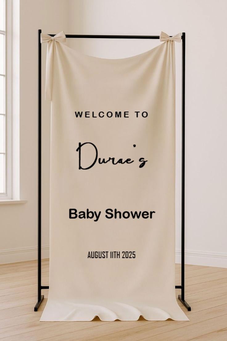 Custom Baby Shower Banner: Personalized Fabric Welcome Sign