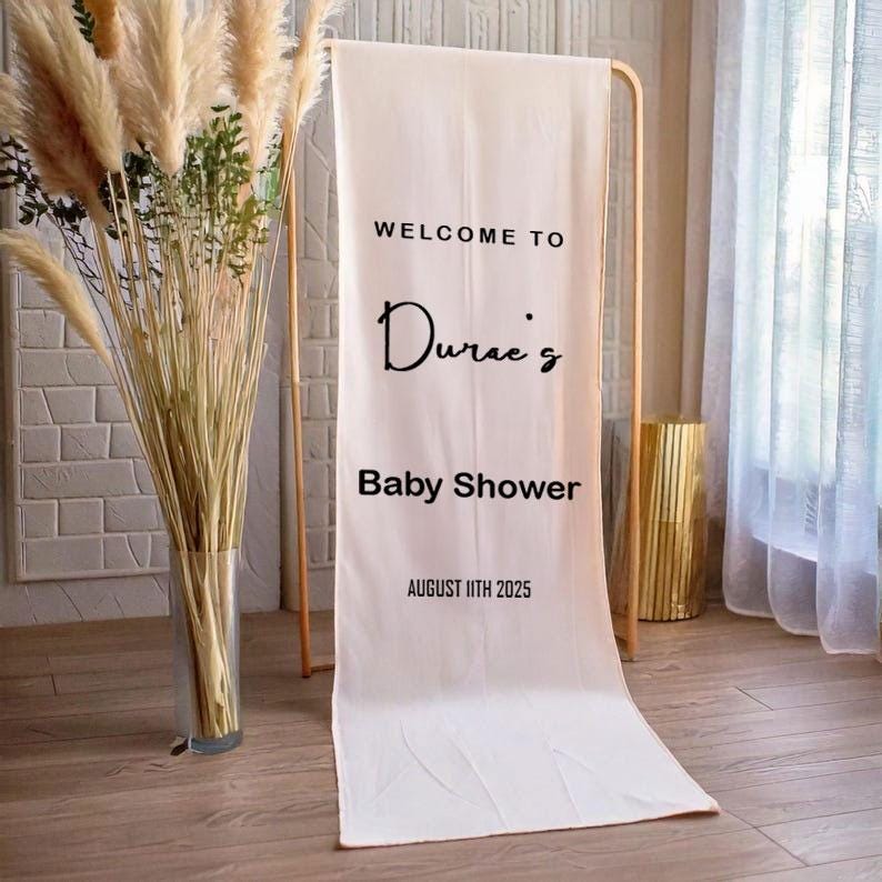 Custom Baby Shower Banner: Personalized Fabric Welcome Sign