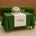Custom Wedding Cake Table Runner, Personalized Family Name Wedding Decor, Linen Wedding Banner, Sweetheart Table Sign, Anniversary Gift