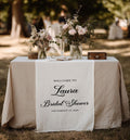 Personalized Bridal Shower Table Runner, Custom Wedding Shower Decor, Linen Cake Table Sign, Engagement Party Banner, Bridal Table Gift