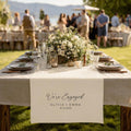 Custom Wedding Table Runner, Engagement Table Decor, Personalized Wedding Banner, Sweetheart Table Decoration,Linen Table Sign for Reception