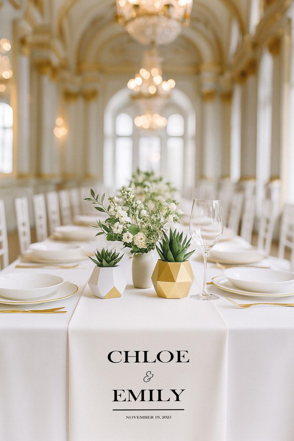 Elegant Wedding Table Decor, Personalized Wedding Table Runner, Custom Linen Wedding Sign, Champagne Bar Sign, Sweetheart Table Decoration