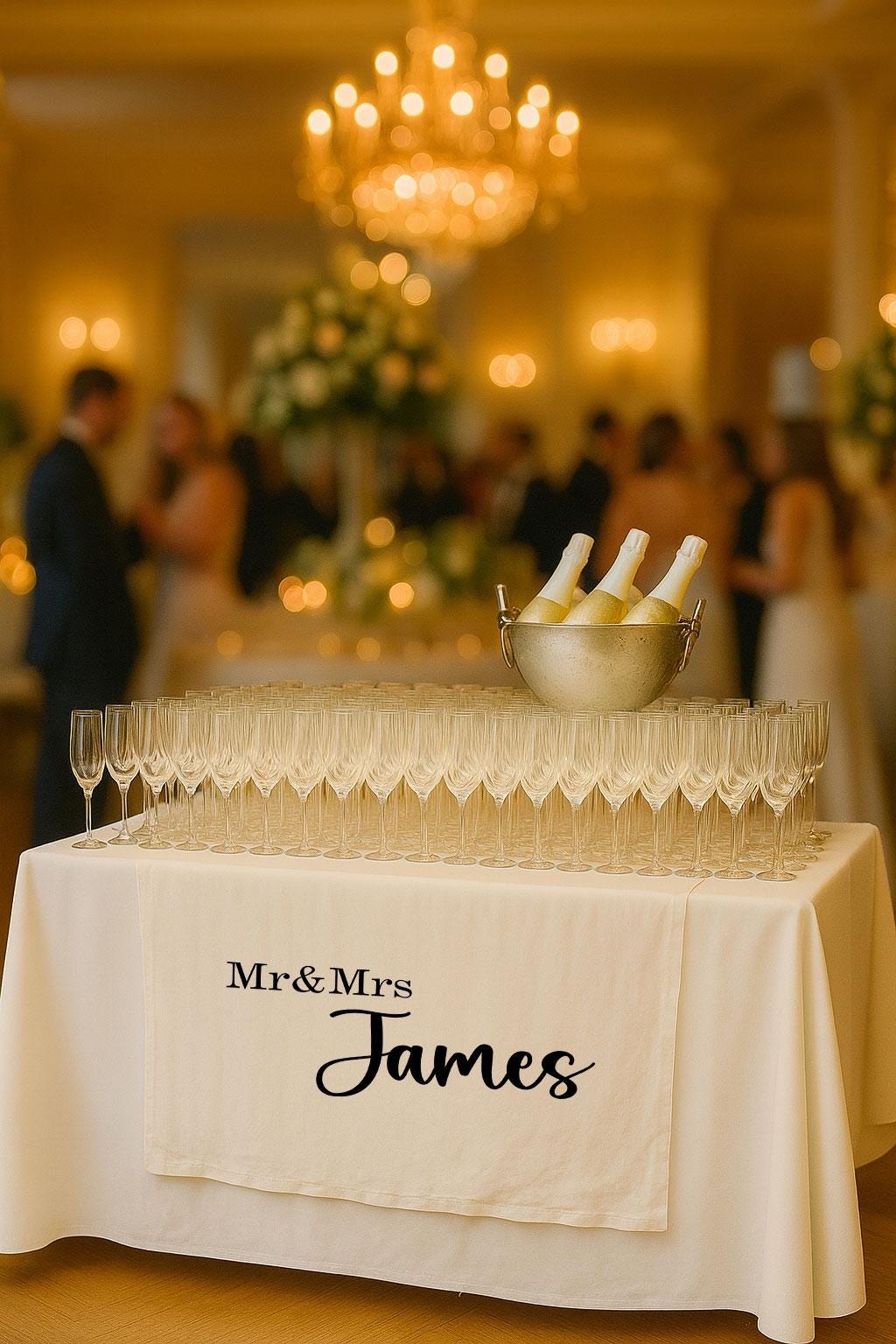Custom Wedding Table Decor, Personalized Mr & Mrs Table Runner, Elegant Linen Wedding Banner, Modern Wedding Table Sign,Reception Decoration
