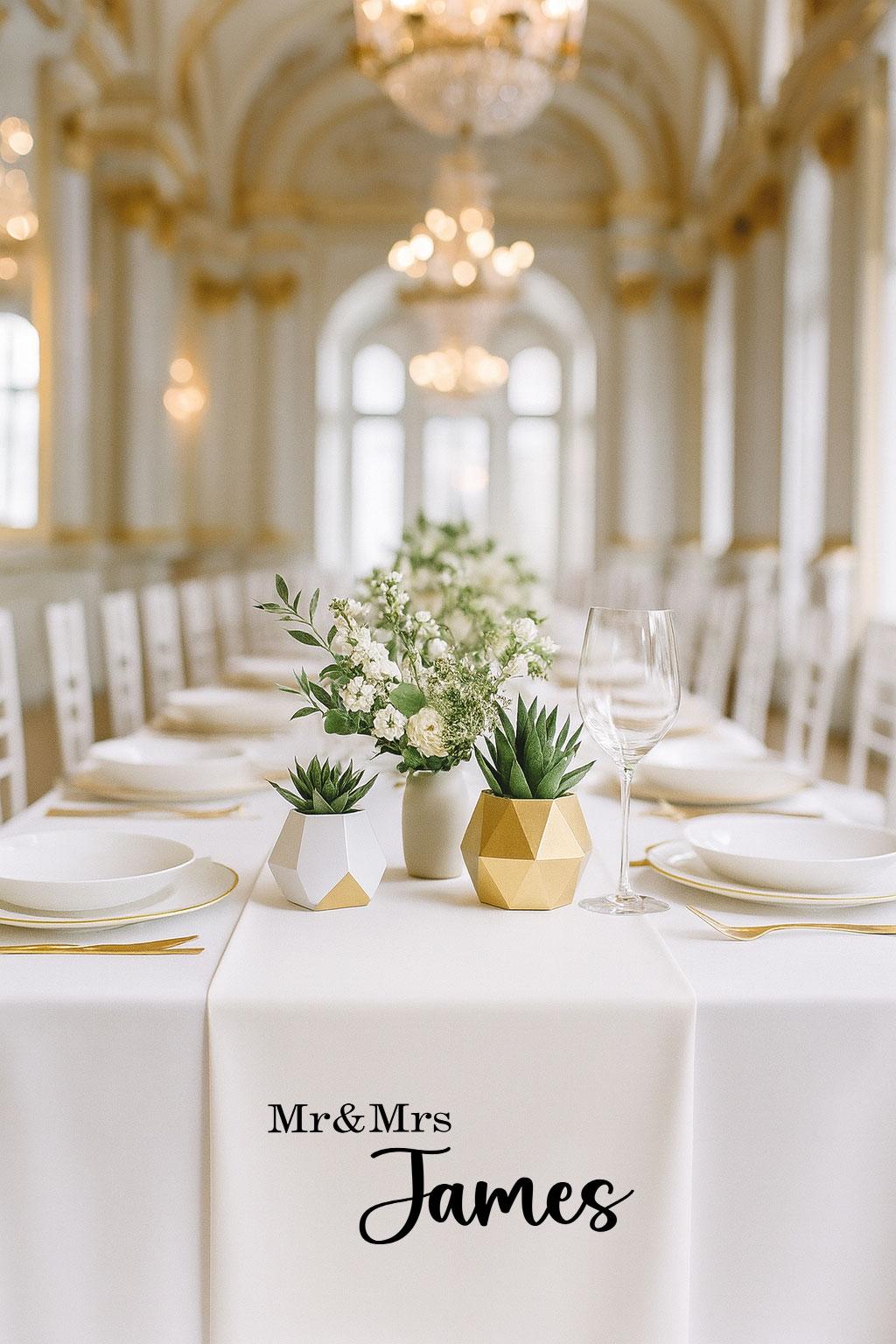 Custom Wedding Table Decor, Personalized Mr & Mrs Table Runner, Elegant Linen Wedding Banner, Modern Wedding Table Sign,Reception Decoration