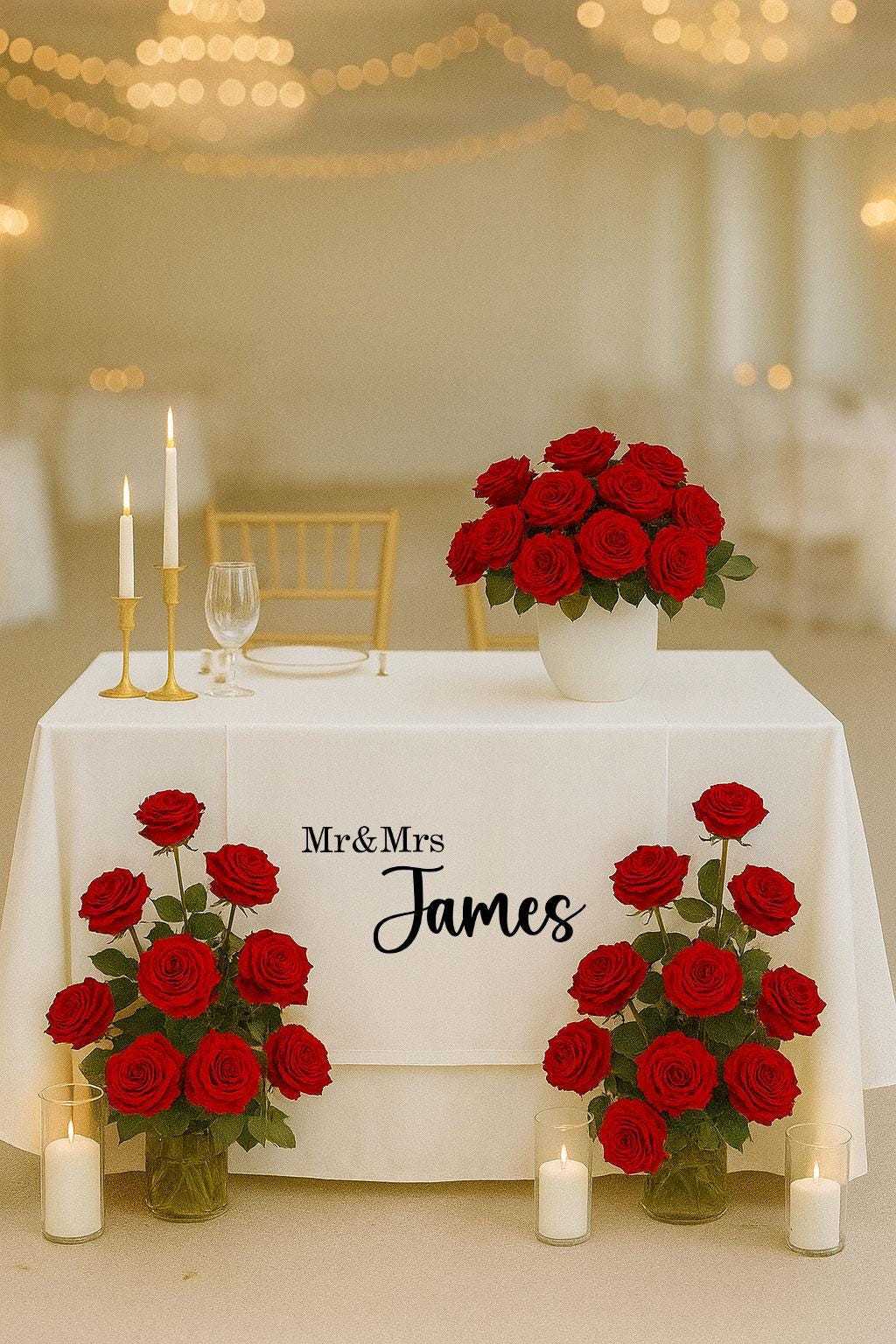 Custom Wedding Table Decor, Personalized Mr & Mrs Table Runner, Elegant Linen Wedding Banner, Modern Wedding Table Sign,Reception Decoration