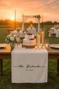 Custom Wedding Table Runner, Personalized Last Name Table Decor, Elegant Wedding Linen Banner, Custom Wedding Sign, Wedding Decor