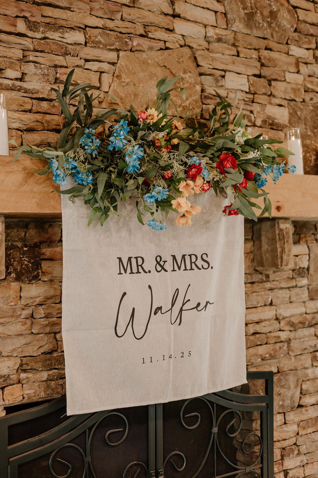 Wedding Table Runner, Personalized Wedding Table Runner, Custom Linen Wedding Banner, Sweetheart Table Decor, Wedding Reception Gift